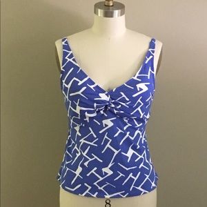 NWOT “Jantzen” Swimsuit Top in Blue & White Print